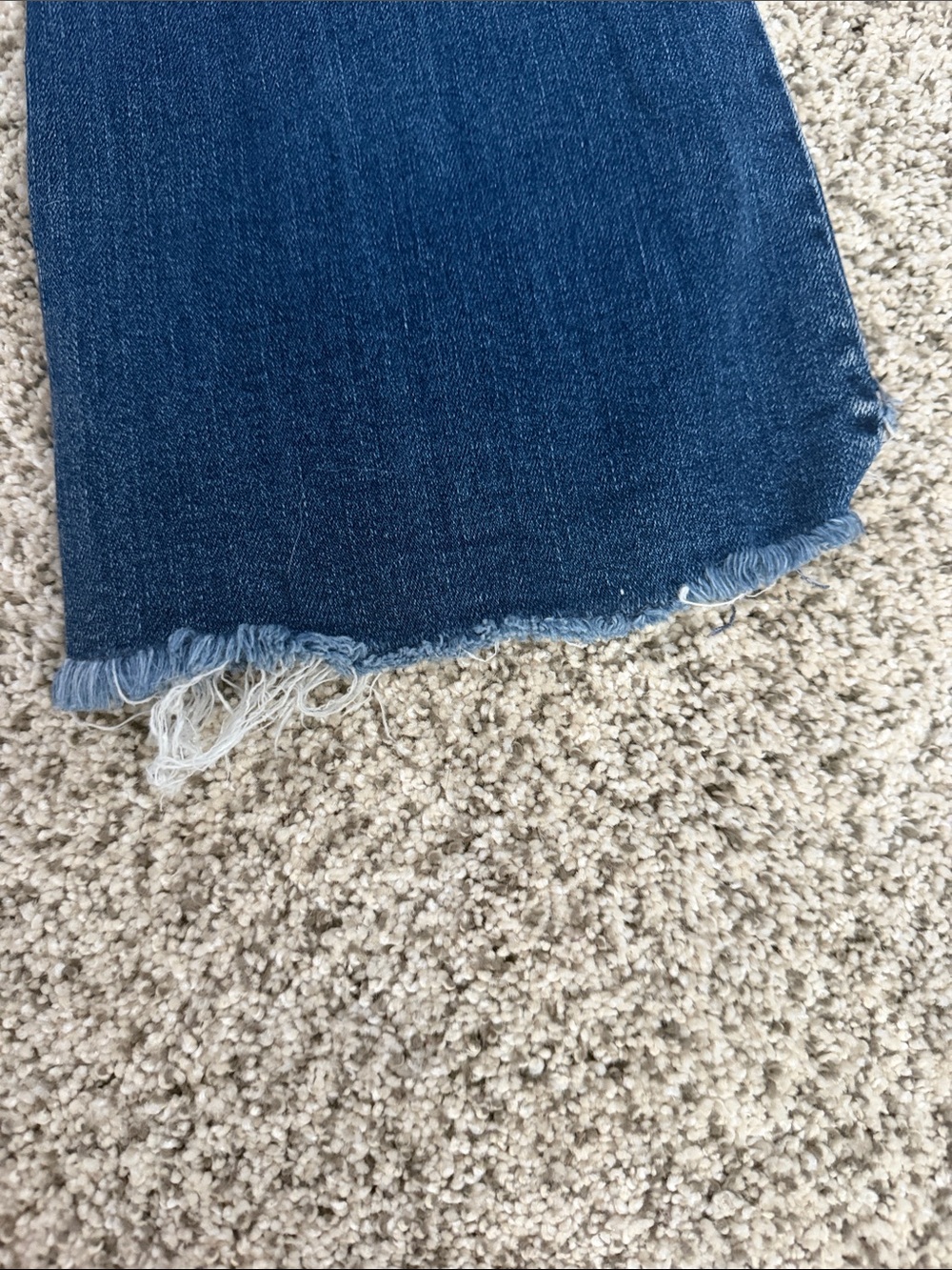 Flying Monkey Dark Blue Flare Jeans with Raw Hem - Picture 5 of 8